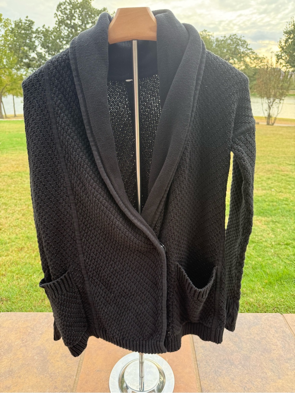 Lululemon Post Practice Cardigan Sweater 4 cozy wrap chunky knit